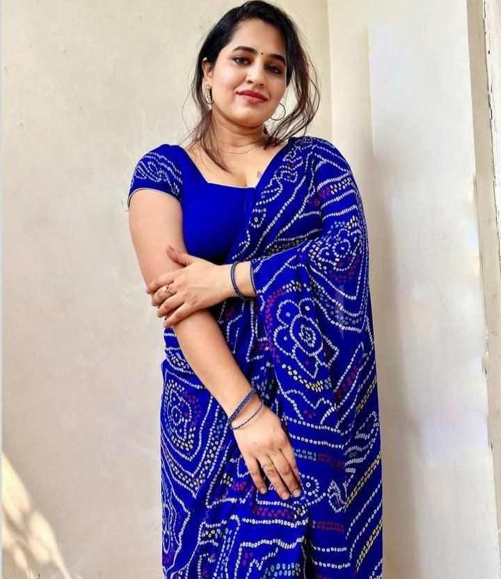 Woman in Blue Saaree